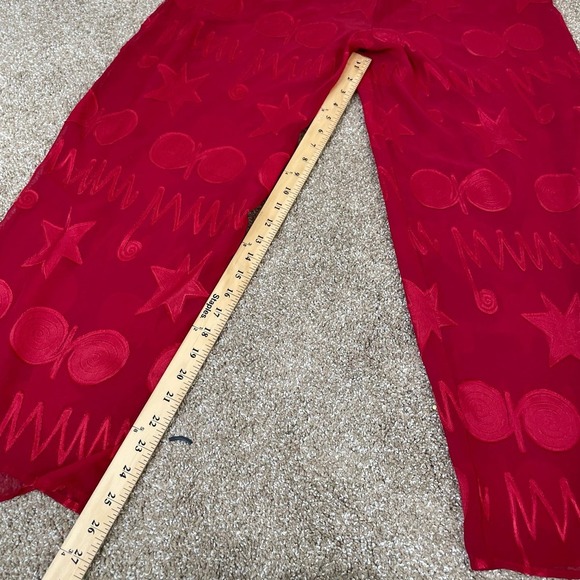 Victoria's Secret Gold label vintage semi sheer red pants sleep night PJ's SM - Picture 3 of 6